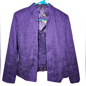 Flores & Flores - Elegant Purple Women's Jacket & Top Set